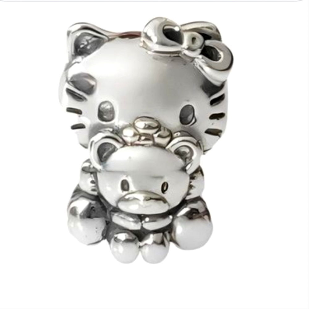 New Hello Kitty Sterling Silver Charm For Pandora jewelry Bracelet